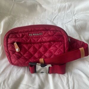 MZ Wallace Metro Belt Bag in Red Quilted Nylon